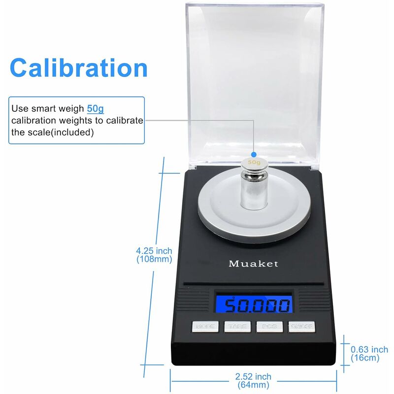 Milligram Scale (50g/ 0.001g), Mg/ Gram Scale, Small Digital Pocket Kitchen  Scale for Powder Medicine/Jewelry/ Reloading/Food - AliExpress