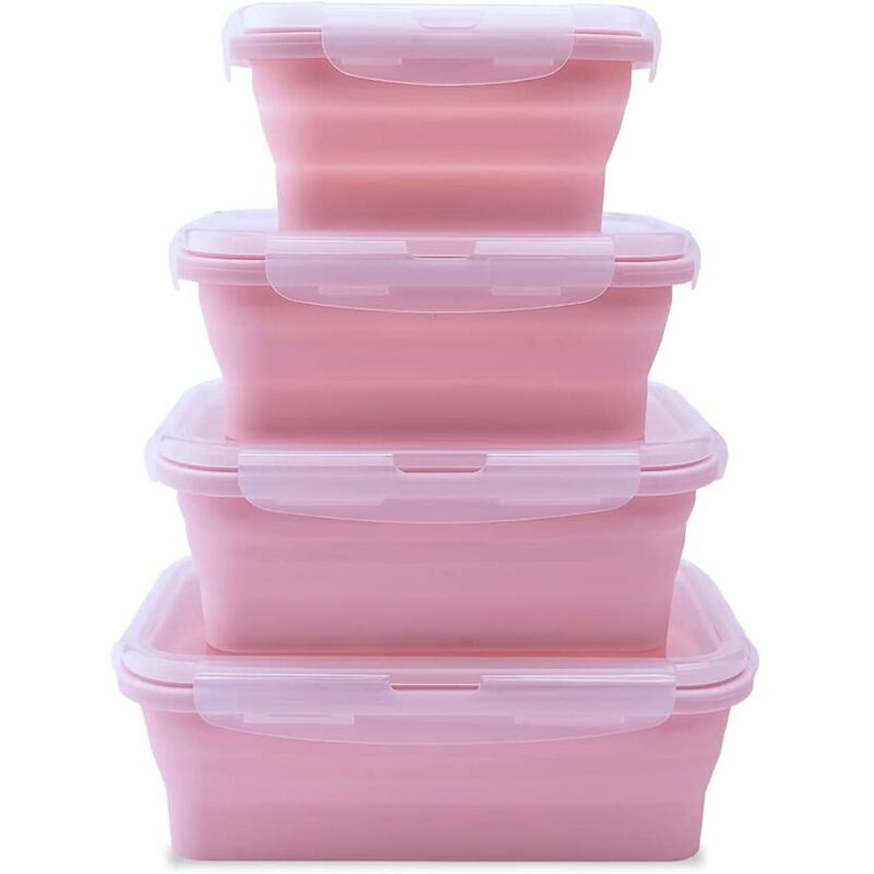 Airtight Food Storage Containers Set with Lids BPA Free Plastic Kitchen Pantry Organization Canisters for Cereal Flour and Sugar 600ml Pet Pink, Size