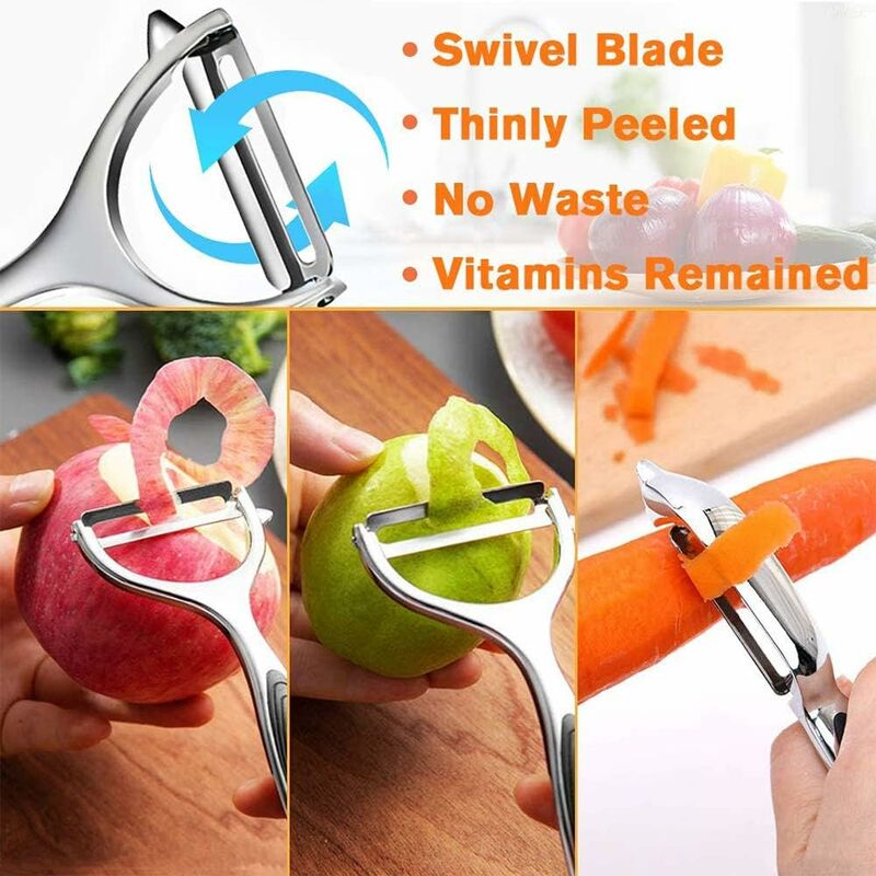 Heavy Duty Chrome Alloy Kitchen Potato Peeler Fruit Vegetable Rapid Slicer  UK