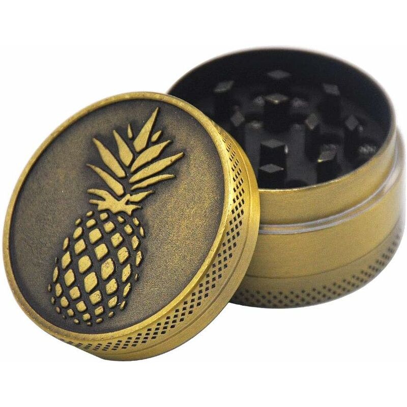 Golden Bell 4 Piece 2 Spice Herb Grinder - Nickel Black