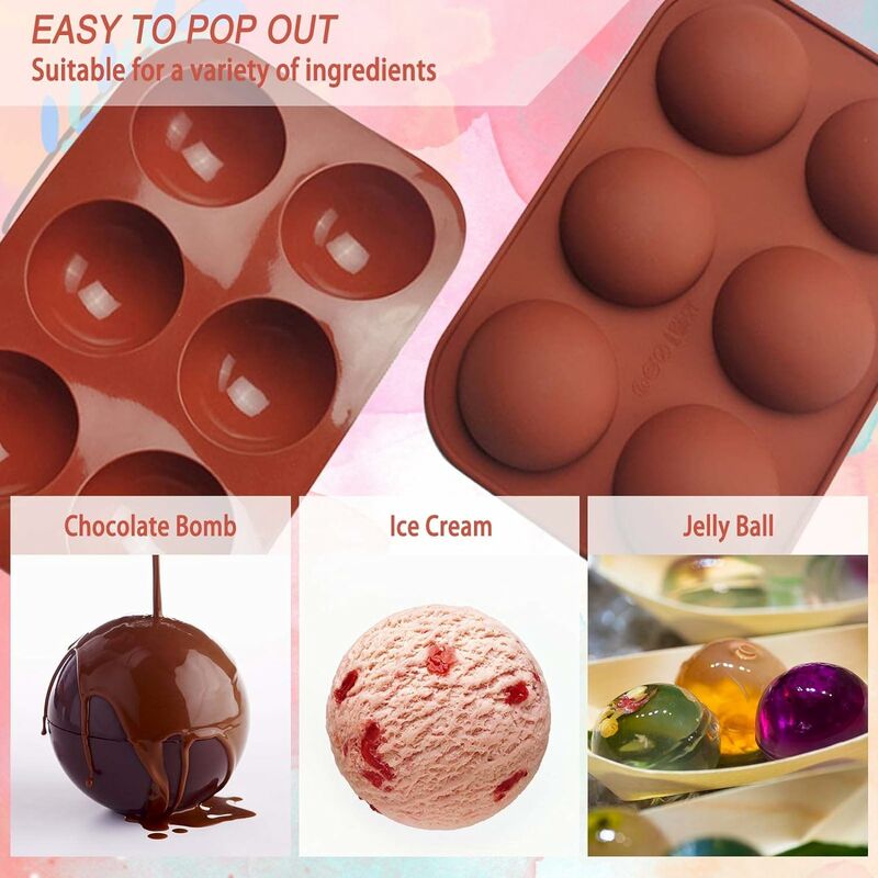 Round Silicone Molds Cocoa Chocolate Bomb Baking Sphere Ball Hot Hemisphere  Halloween Candy Jello Mousse Cake Decoration