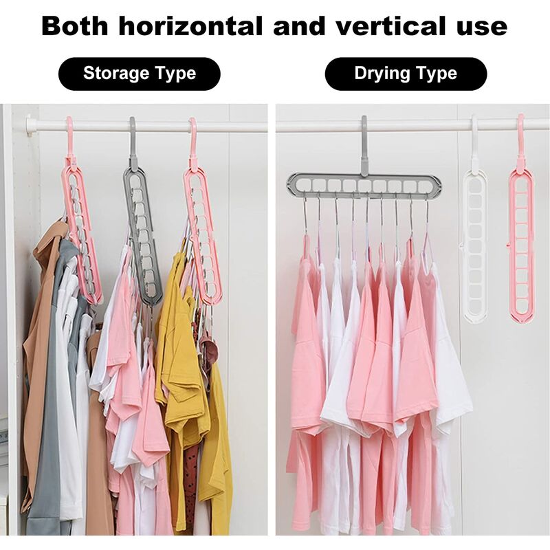 1pc Space Saving Multi-Hole Clothes Hanger For Home, Dorm, And Travel -  Foldable Drying Rack For Trousers, Shirts, And Skirts