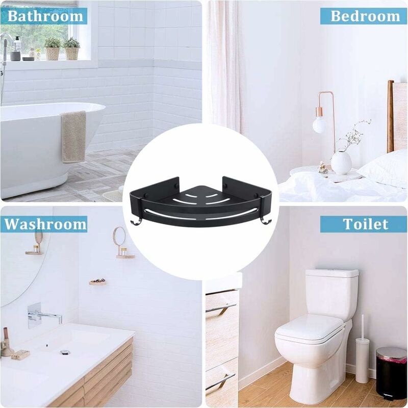 Bathroom Storage Shelf Shower Snap up Corner Shampoo Holder Basket Wall  Shelves