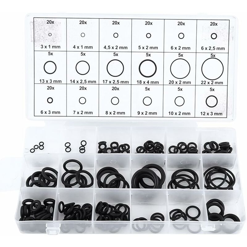 HFS (R) 419 pcs Universal O-Ring Assortment Set Metric Kit Automotive Seal  Rubber Gasket