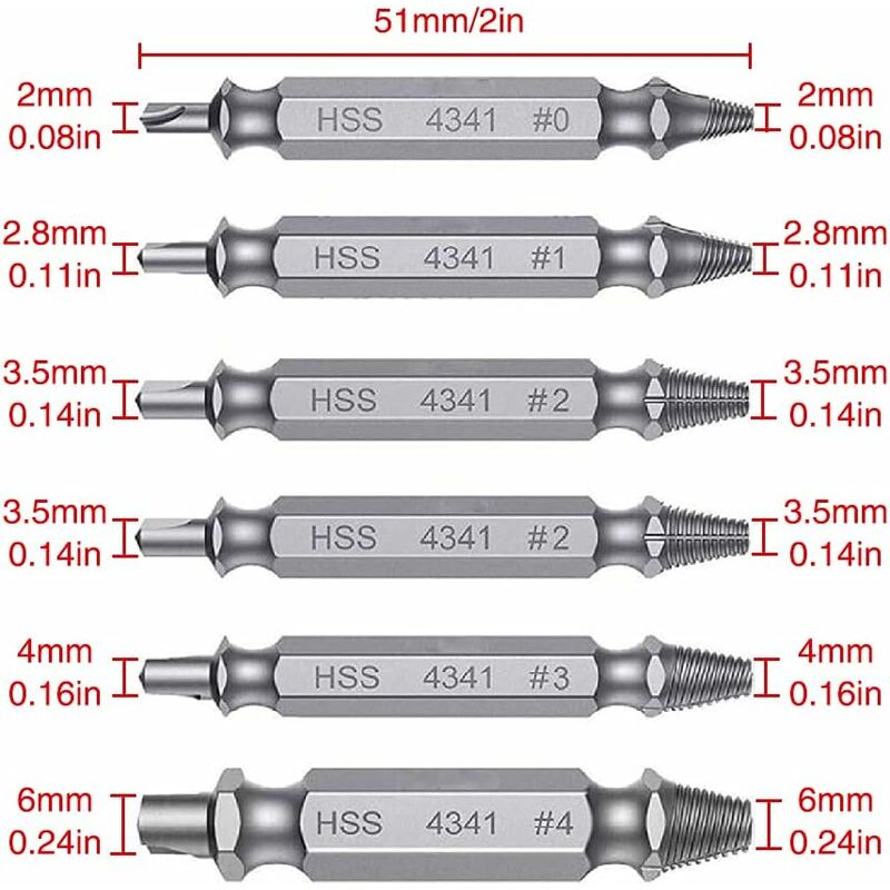 US PRO 12PC Damaged, Chewed Stripped Screw & Bolt Extractor & Drill Bit Set  2601