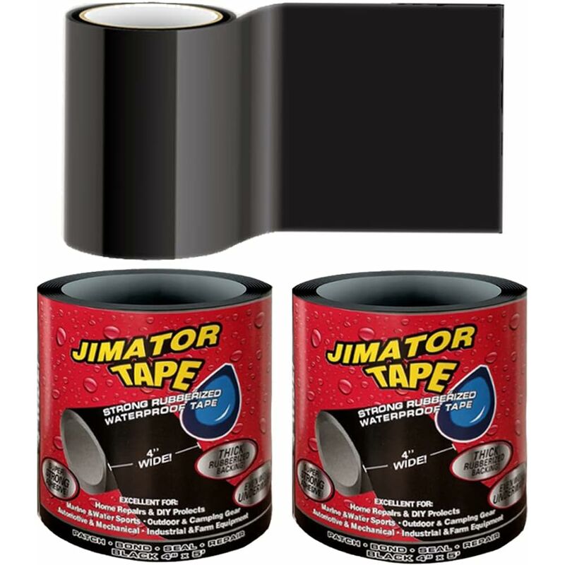 STOL Black Waterproof Tape, 2pcs Tape Waterproof,Self Fusing Silicone Tape,  Insulation Tape and Sealing Tape