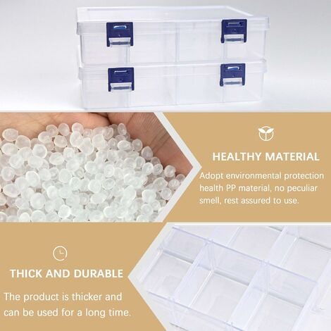 16 Pcs Transparent Mini Storage Box, Plastic Storage Containers