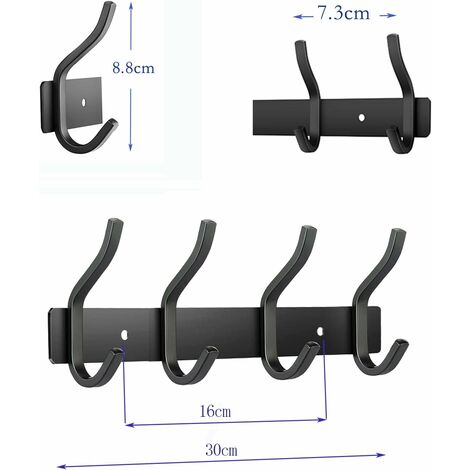 STOL 12 Black Coat Wall Hooks Metal Decorative Hook For Clothes