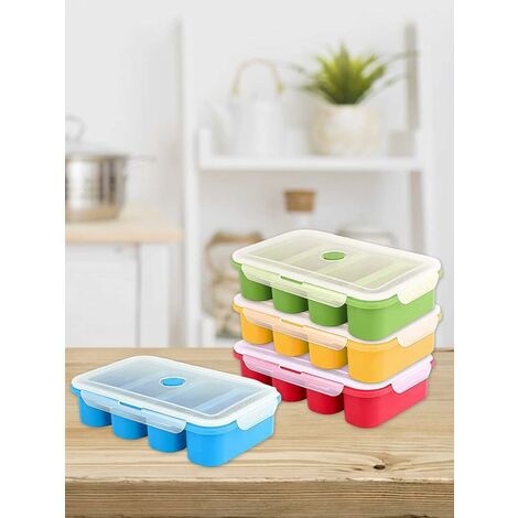 1pc Extra Large Silicone Freezing Tray With Lid, Leak Proof Soup Freezer  Molds, Reusable Freezer Container, For Freeze & Store Soup, Broth, Sauce And