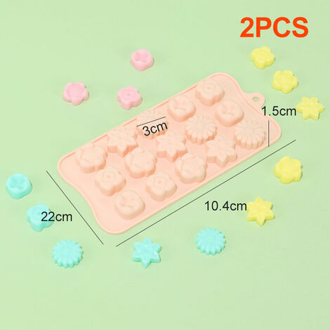 Silicone Mold Mini Heart Shape Silicone Ice Cube Molds Trays/Chocolate Mold  Pink Set of Two 