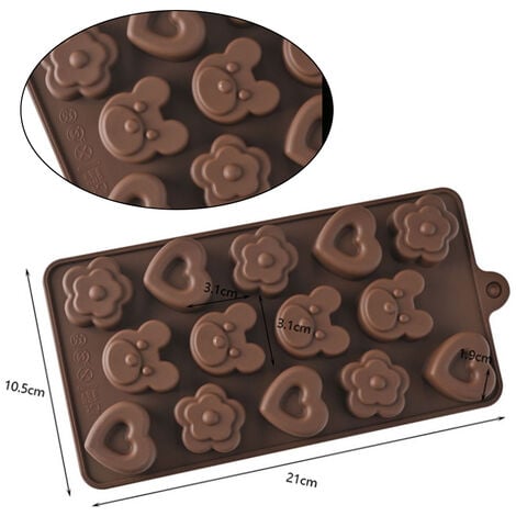 6 Pieces Silicone Chocolate Molds, Reusable 90 Cavity Candy Baking Mold Ice  Cube Trays Candies Making Supplies For Chocolates Hard Candy Cake Decorati