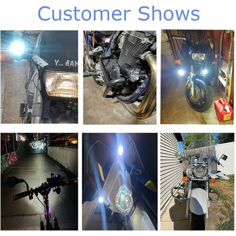 Motorcycle Headlight LED Additional Lights, 40W Round LED Motorcycle Front  Headlights Anti Fog Projector LED Headlight
