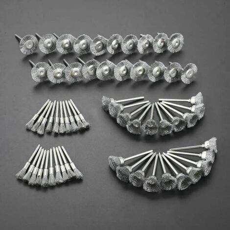 3Mm 60 Pieces Wire Brush Set, Steel Wire Wheels Pen Brush Set