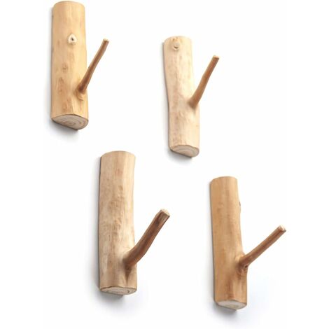 Vintage Real Natural Wood Tree Branch Wall Hooks, Wall Mounted