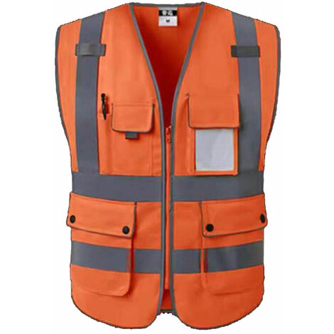 High visibility safety deals vest with pockets