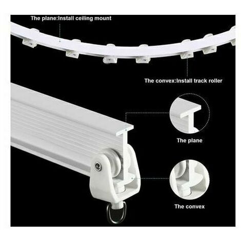 Bendable Ceiling Curved Curtain Track Flexible Ceiling Curtain Mount Soft  Windows Curved Track for Curtain Rail with Metal Curtain Hooks, Bed  Curtains