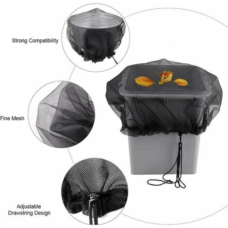 Rain Barrel Net, 2 Pieces Protective Net with Drawstring, Anti-Mosquito ...