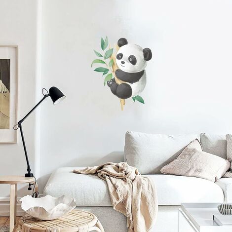 Bamboo Panda Wall Sticker, Watercolor Wall Stickers, Kids Wall Stickers,  Animal Wall Stickers, Panda Wall Stickers