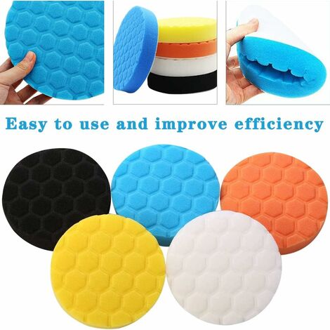 5Pcs 125Mm Car Polishing Pads, Hex Logic Buffing Pad Polishing Sponge,  Polishing Pads Kit For Drill Sponges, Drill Polishing Kit 