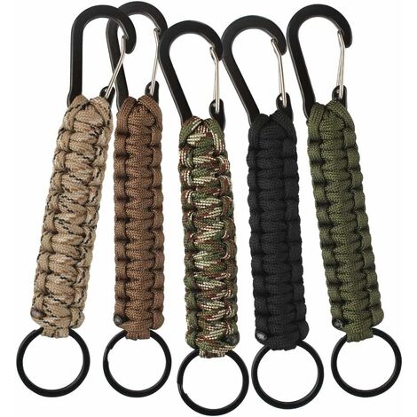 Paracord Keychain Lanyard Woven key chain with Carabiner for Keys