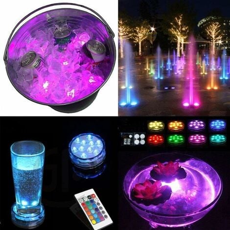 Mini Dive LED Light with Remote Control, Waterproof RGB Color Changing LED  Tea Light Battery Powered, Small LED Light for Pool, Vase, Fish Tank, Hot  Tub, Party, Wedding Decoration (10 PCS) 