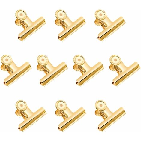 10 Pack Large Bulldog Clips/metal Hinge Clip File Paper Clamps For