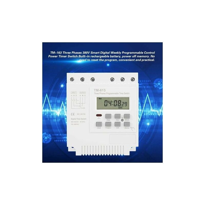 Tm-613 Control Power Timer Switch, Digital LCD Power Programmable Timer Time  Sw