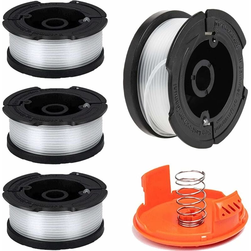 Replacement Spool For Black & Decker Af-100 Trimmer, 30 Ft 0.065 Autofeed  Weeding Eater With Rc-100-p Spool Cap