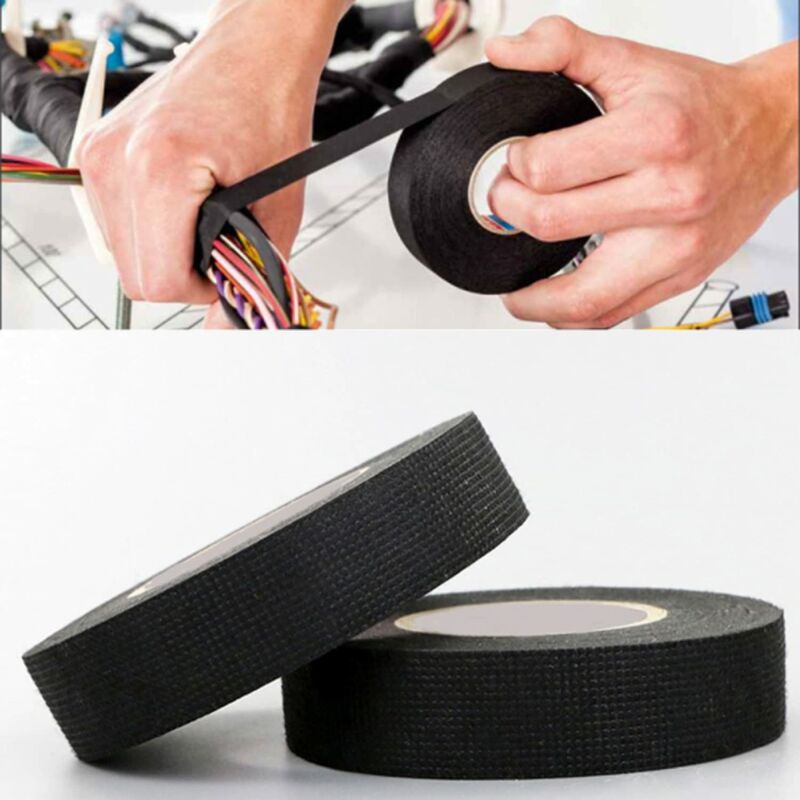 4 Pcs Fabric Adhesive Tape Black Adhesive Roll 19mm X 15m Black Fabric Tape  Pet Self Adhesive Car Tape Fo