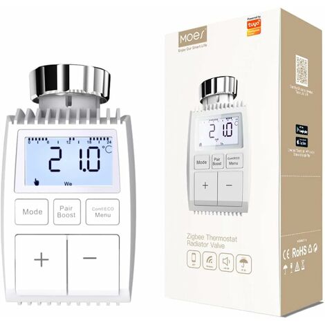 Smart Heating Thermostat, Battery Operated Radiator Radiator Valve  Controller, Thermostat Compatible with Tuya Alexa Google Smart