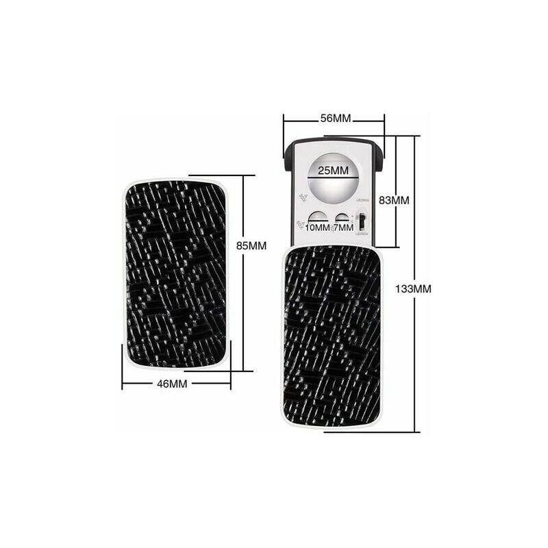 MLDSG Magnifying Glass with LED & UV Lamps Sliding Design Reading Magnifier  3X Design Magnifier for the Visually Impaired Elderly Reading Magnifier  (Color: Black) LMLY