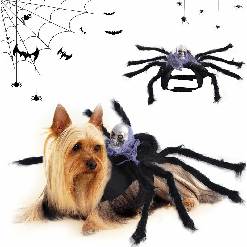 Halloween Pet Dog Costume Clothes Funny Skull Ghost Vest Scary Cosplay Cat  Dress