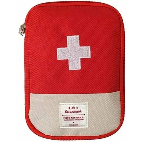 Zippered First Aid Bag Medication Organizer Emergency Empty Pouch Carrier  With Oxford Cloth Travel Medicine Pill Case With Handle Medical Embroidered