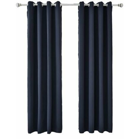 2 Pieces Thermal Insulated Curtains 107×213cm Gathering Trim