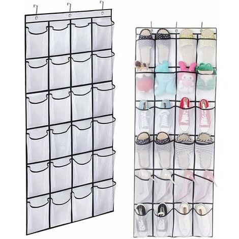 MISSLO 24 Fabric Pockets Shoe Organizer Over the Door Large