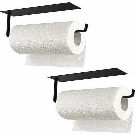 2 Pack Paper Towel Holder Wall Mount, Black Paper Towel Holder