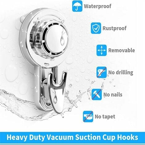 VIS'V Suction Cup Hooks, Small Clear Heavy Duty Vacuum Suction