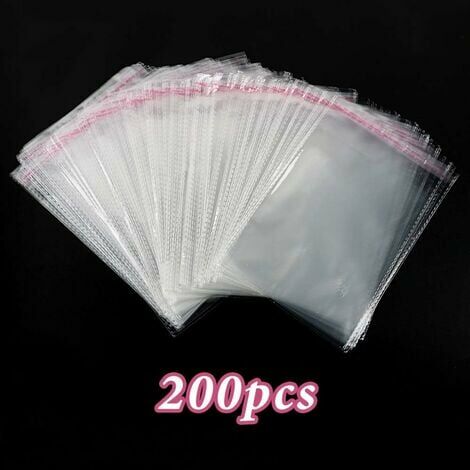 200pcs Black Plastic Bags For Jewelry, Clothing, Packaging, Gift & Shopping