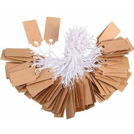 SOAC 300pcs Price Tags with String Jewelry Price Tags Blank Price Tags Clothing Price Tags, Size: Small, White
