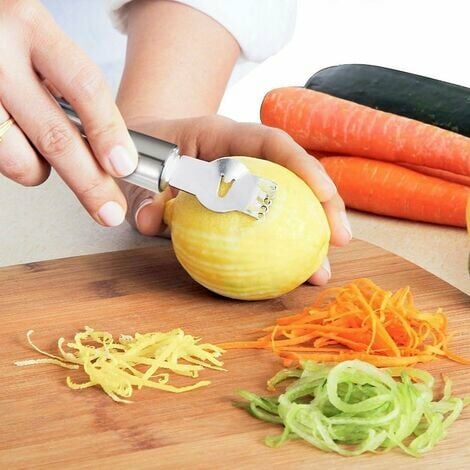 4 Packs Lemon Zest Peeler For Cocktails, Stainless Steel Lemon Zester  Grater Lemon Peeler Orange Peeler Set, Peeler Tool With Slotted Knife And  Hangin