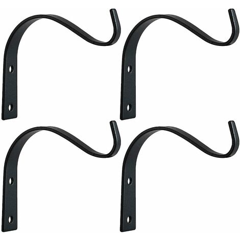 Set of 4 Rustic Iron Wall Hooks for Hanging Lantern Coats, Heavy Duty ...