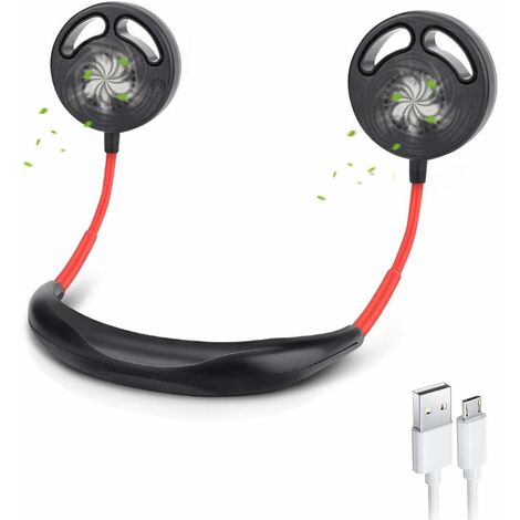 USB Fan Portable Rechargeable Electric Fans 360° Rotation Silent Handheld  Fan 3 Adjustable Speeds, Neck Hanging Sports Fan for Summer Sports Office