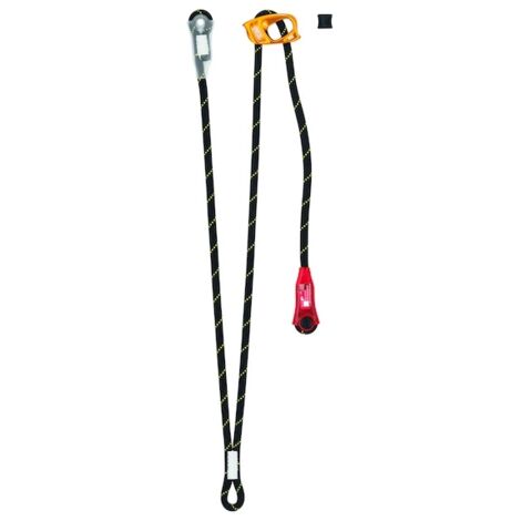 Petzl – Longe anti-chute réglable double L044AA00 – Longueur 95 cm – Connexion permanente avec bloqueur ADJUST – Pour chantiers humides