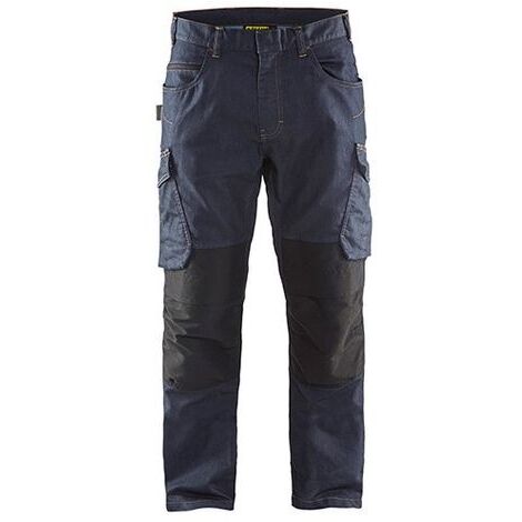 Pantalon services denim stretch BLAKLADER 1497 - Bleu foncé - 52 - Jambes courtes (1/2)
