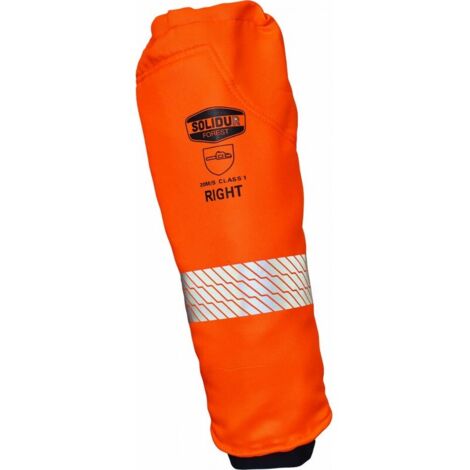 Solidur – Manchette anti-coupure classe 1 INMA – Protection 360° – Résistance jusqu'à 20 m/s – Tissu polyester hydrophobe – Taille unique – Orange clair