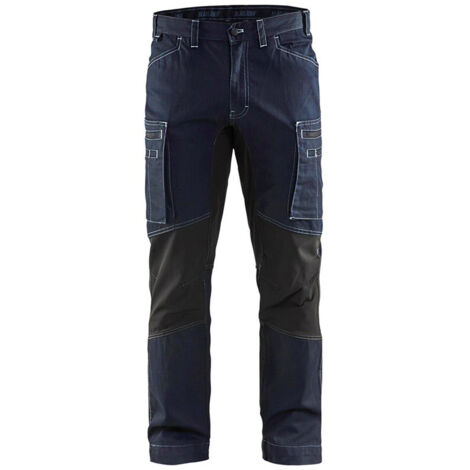 Pantalon maintenance BLAKLADER Denim + Stretch T.50 - MARINE/NOIR - 145911428999-50 (1/5)
