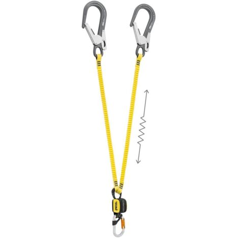Petzl – Longe anti-chute 150 cm – Absorbeur d'énergie CE EN 355 – Connecteurs MGO inclus – Pour structures verticales et lignes de vie horizontales - L014CB01