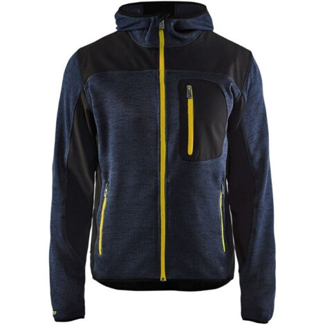 Veste tricotée BLAKLADER à capuche T.S - MARINE FONCE/JAUNE - 493021178635-S
