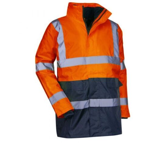Parka 4 en1 haute visibilité Orange Fluo/Marine PREVENTION - 5002 - LMA - taille L (1/3)