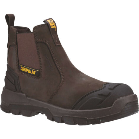 Caterpillar – Bottines de sécurité Striver XL Dealer – Norme EN ISO 20345 S7 – Cuir hydrofuge – Enfilage rapide sans lacets – Pointure 40 – Marron